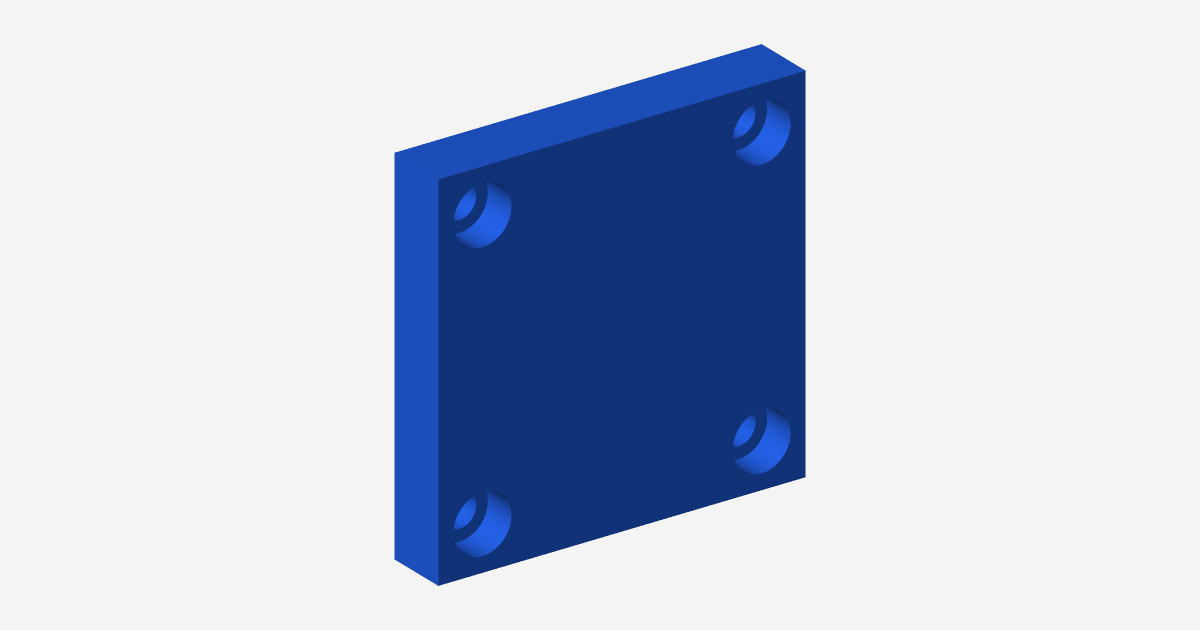 Rendered view of Counterbored Plate M6