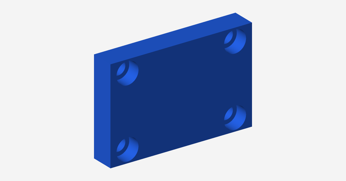 Rendered view of Counterbored Plate M8