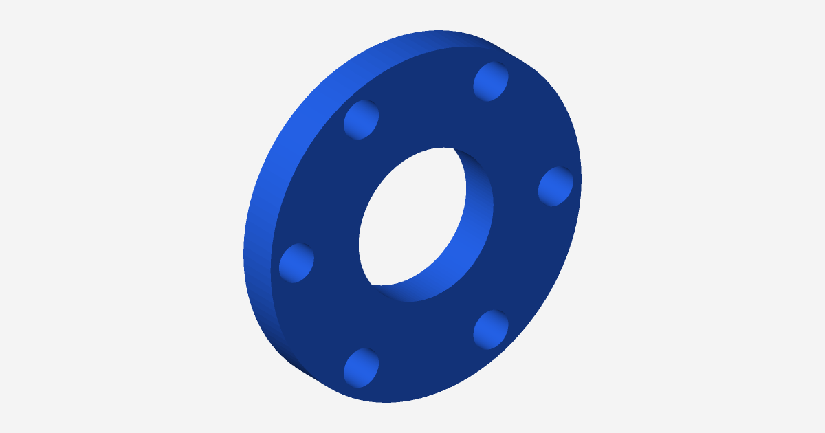 Rendered view of Flange DN50 PN16