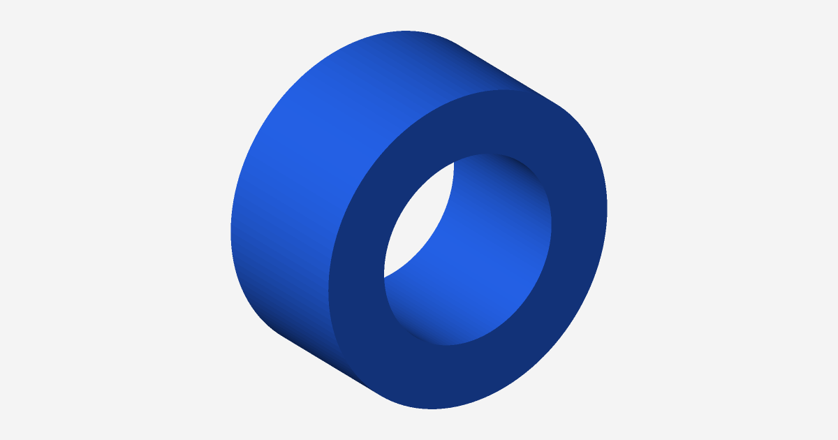 Rendered view of Hollow Cylinder Spacer