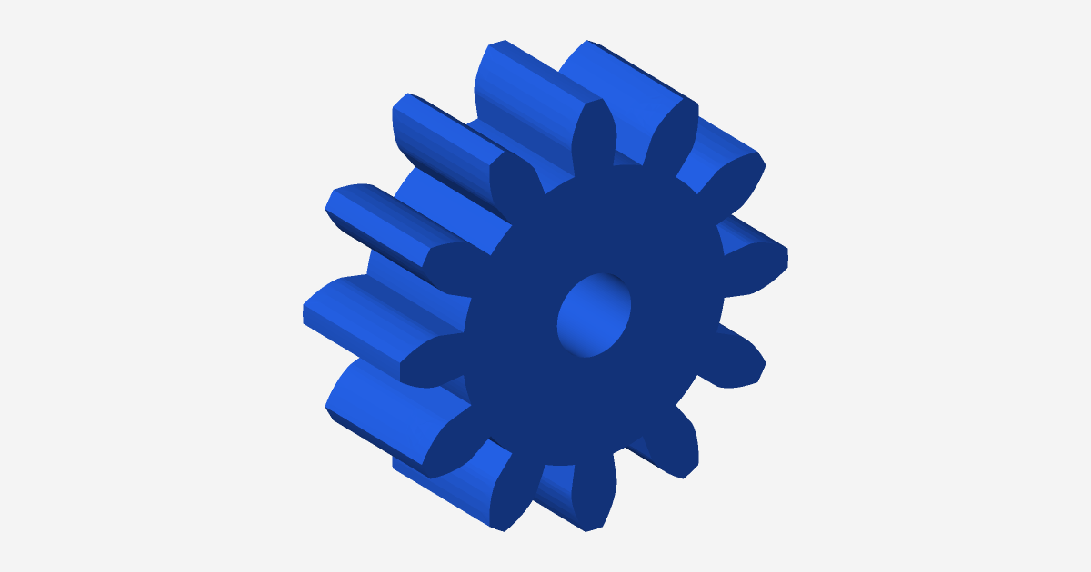 Rendered view of Pinion Gear 12T Module 3