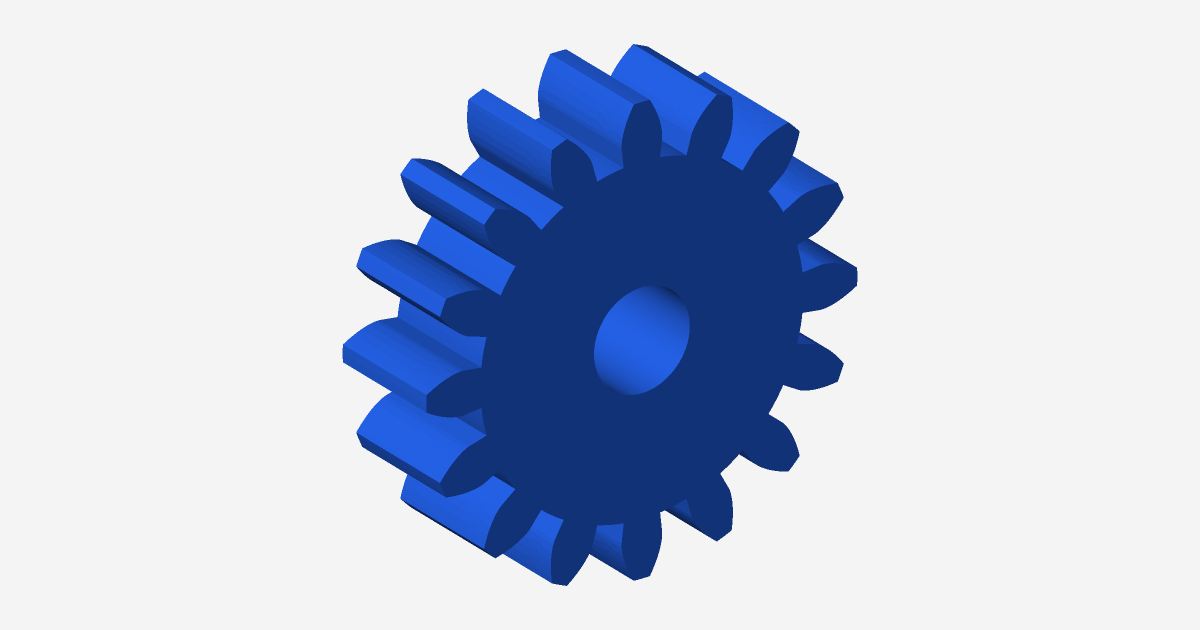 Rendered view of Spur Gear 16T Module 2