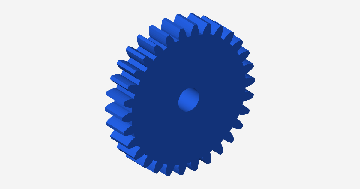 Rendered view of Spur Gear 30T Module 2