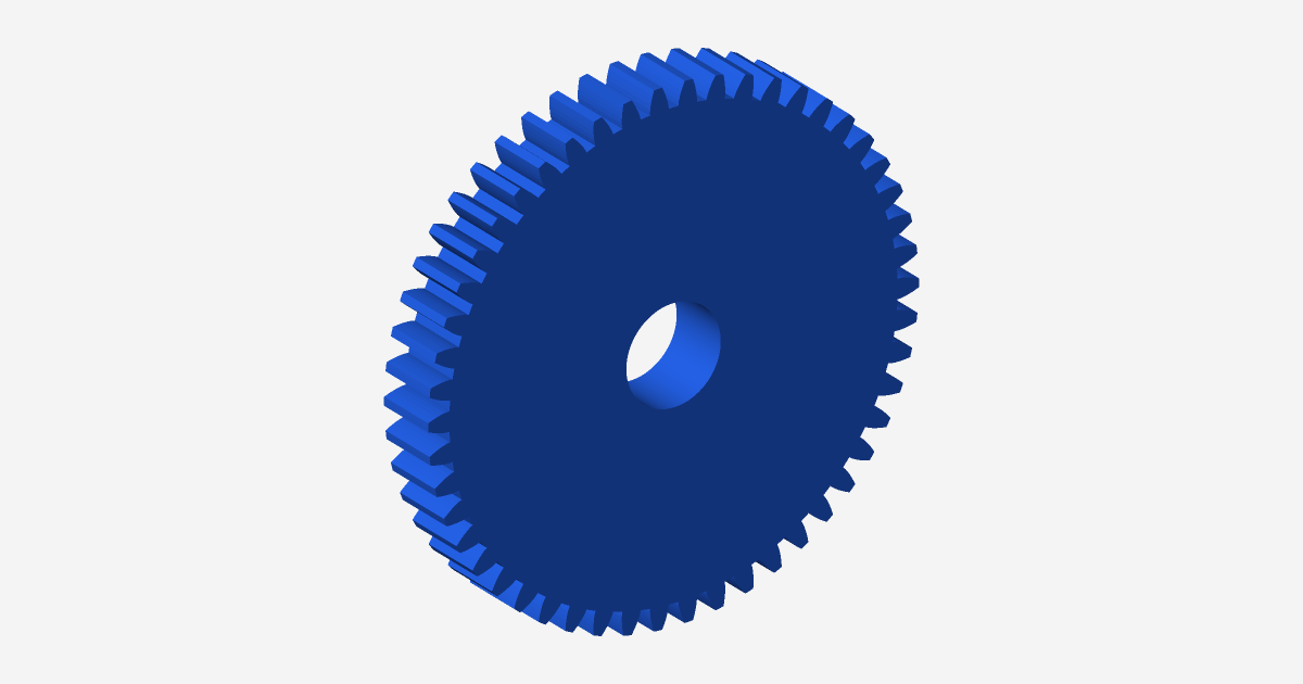 Rendered view of Spur Gear 50T Module 1.5
