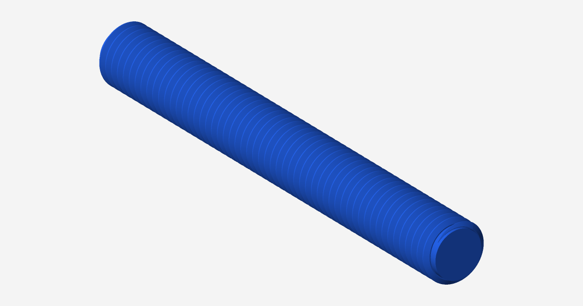 Rendered view of Threaded Rod M12 x 100