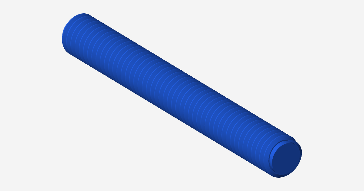 Rendered view of Threaded Rod M6 x 50