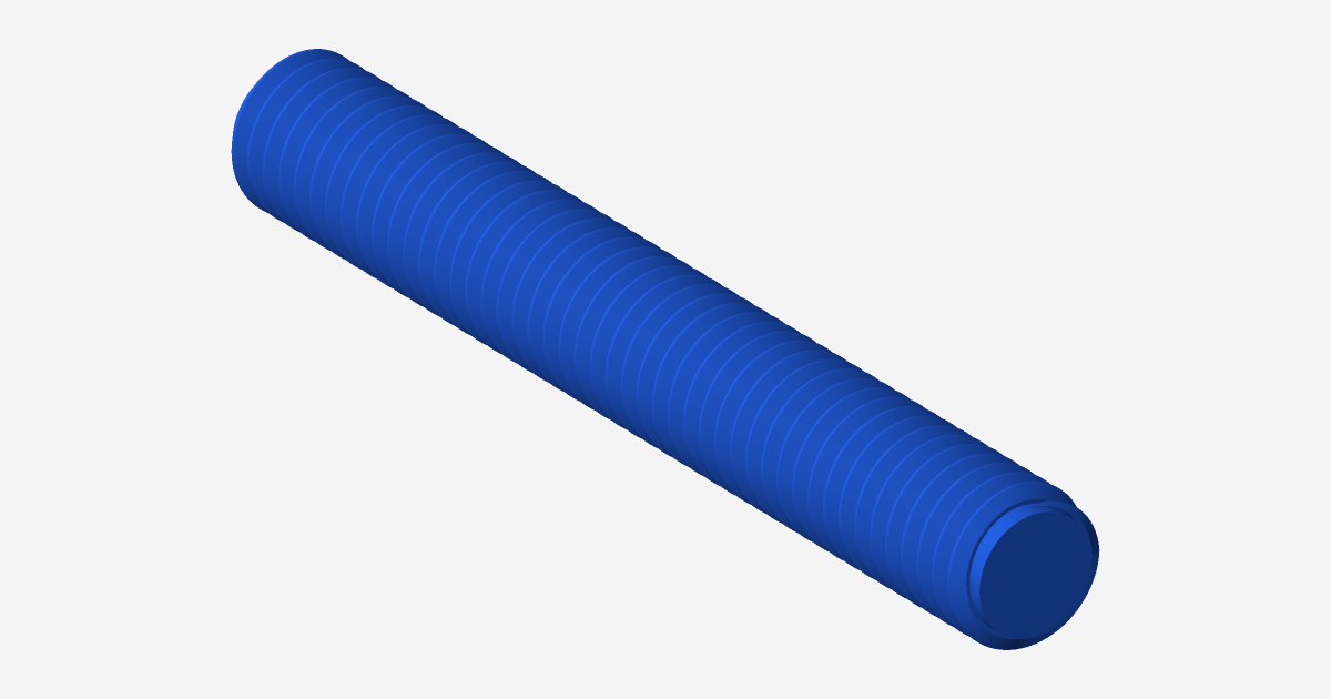 Rendered view of Threaded Rod M8 x 60